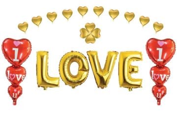16 İnç 3'lü Kalp love Gold Balon Seti