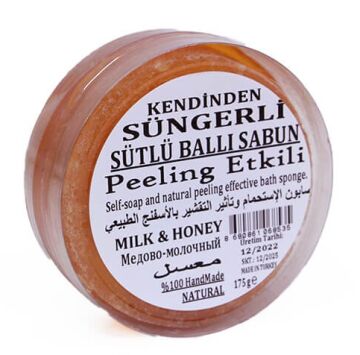 Doğal Süngerli Sütlü Ballı Sabun Milk Honey Soap