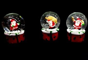 Mini Noel Baba Tasarım Hediye Cam Kar Küresi
