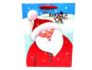 Yılbaşı Noel Baba Temalı Karton Hediye Çantası