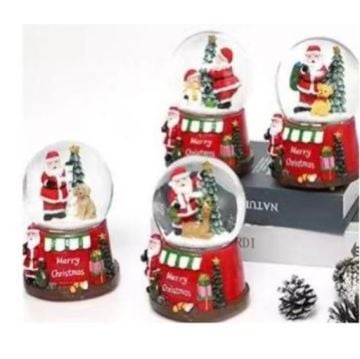 Mini Noel Baba Dekoratif Yılbaşı Cam Kar Küresi