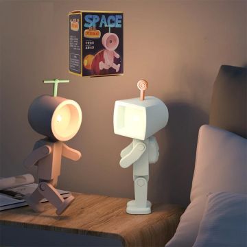 Çocuklara Özel Robot Tasarımlı Led Masa Gece Lambası