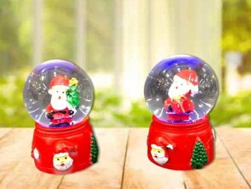 Mini Noel Baba Işıklı Cam Kar Küresi