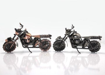 Dekoratif Metal Model Bilyeli Motorsiklet Maketi (27 cm)