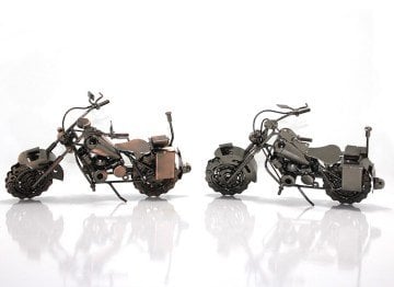 Bilyeli Metal Model Dekoratif Motorsiklet Maketi