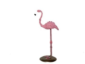Dekoratif Metal Ayaklı Polyester Flamingo Biblosu