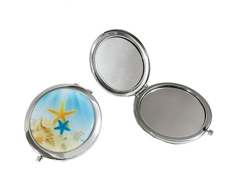 Metal Kapaklı Yıldızlı Makyaj Aynası (10 Adet)