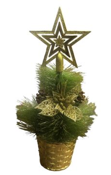 Dekoratif Yıldızlı Yılbaşı Çiçeği Yılbaşı Hediyesi (25 cm)