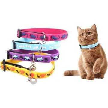 Çıngıraklı Zilli Renkli Silikon Kedi Köpek Boyun Tasması