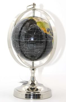 Dekoratif Dünya Küre Siyah (34cm)
