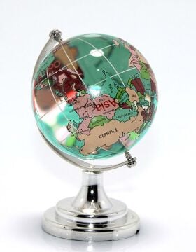 Dekoratif Kristal Dünya Küre (6.5 cm Silver)