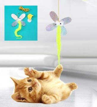 Kelebek Tasarımlı Kendinden Yapışkanlı Kedi Oyun Oltası