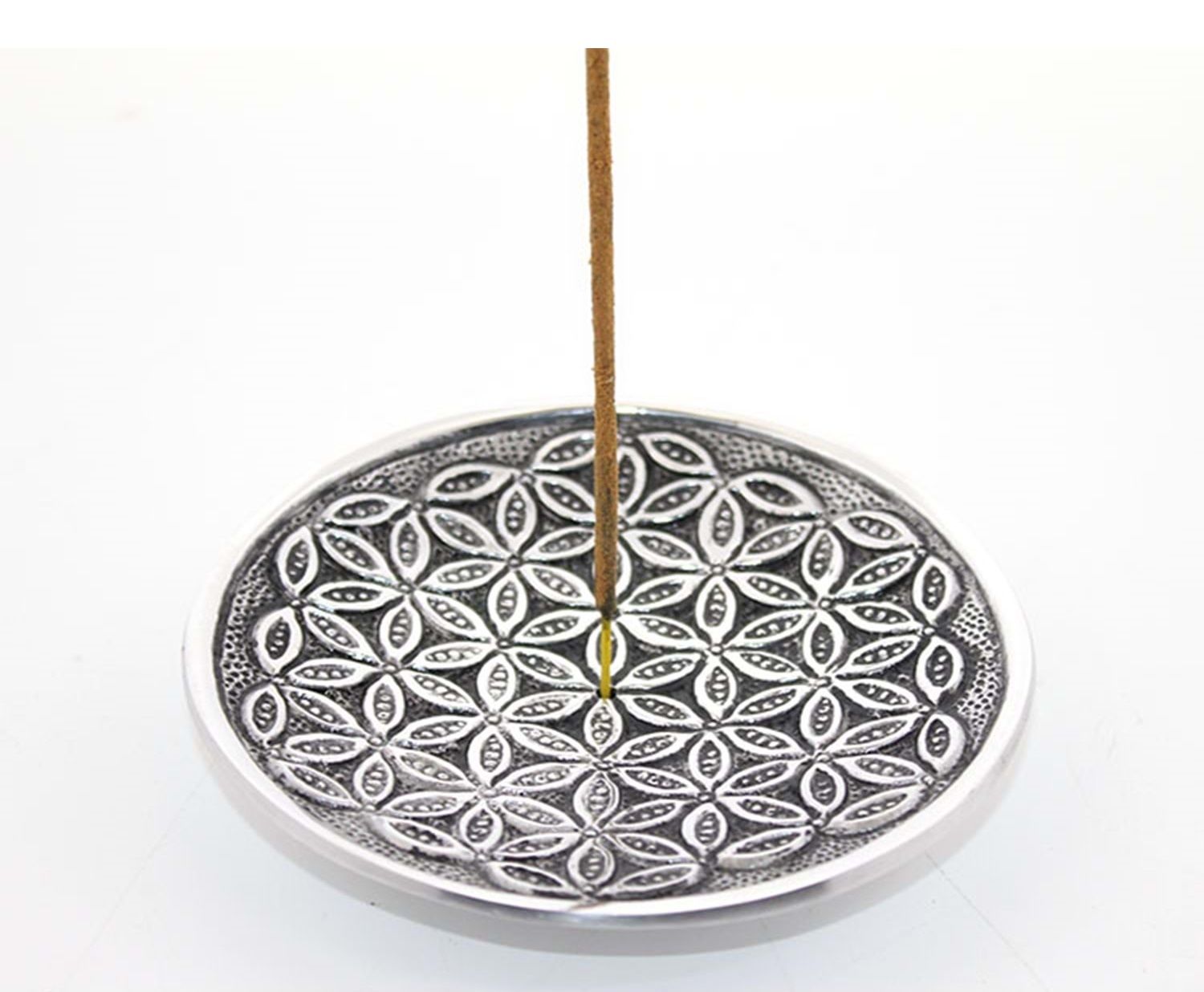 Dekoratif Metal Çiçekli Yuvarlak Tasarımlı Çubuk Tütsülük