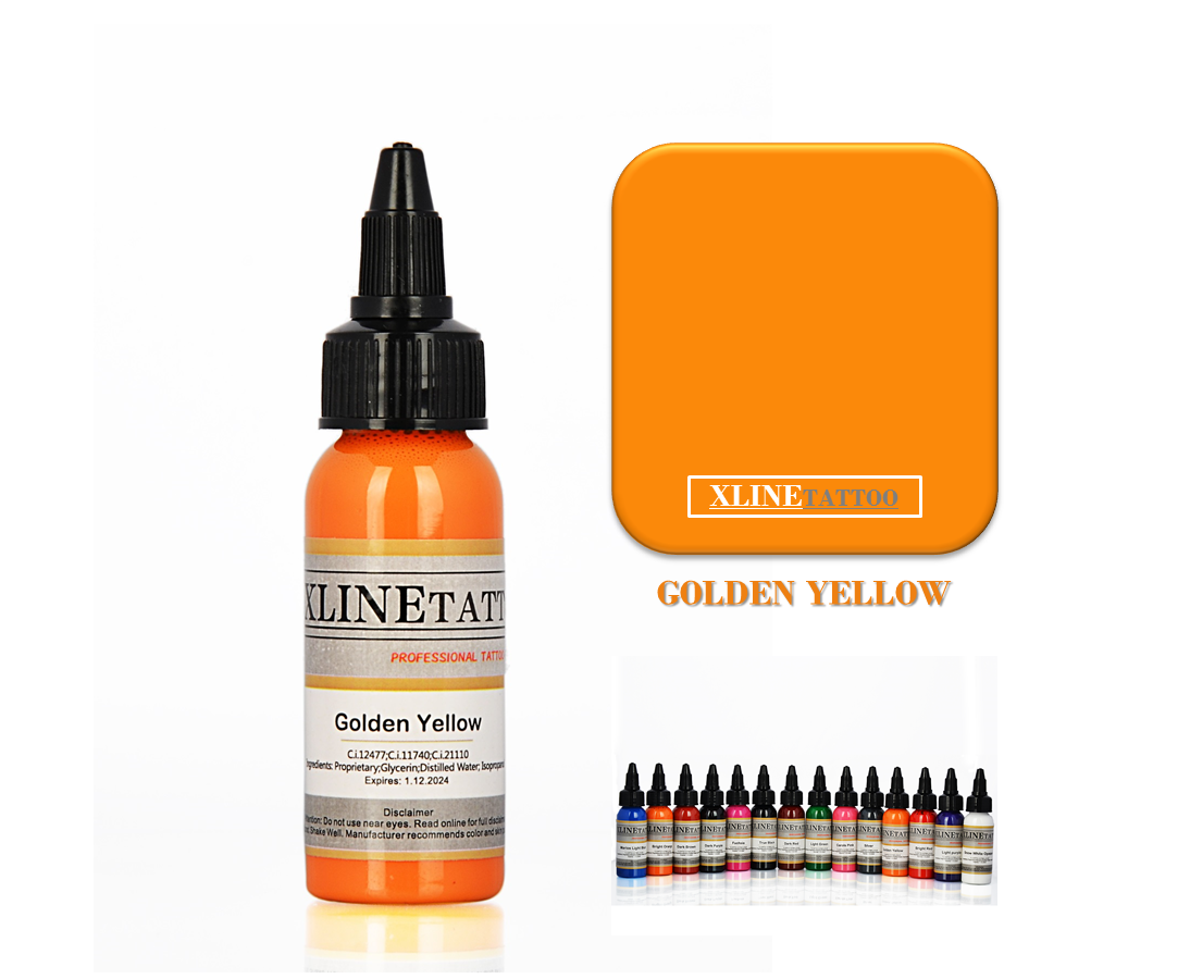 1 Oz Xlinetattoo Golden Yellow Dövme Boyası - 30ml Sarı Dövme Mürekkebi