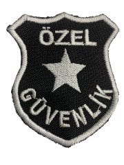 ''ÖZEL GÜVENLİK'' Yazısı Cırtlı Beyaz Nakış İşleme Arma, Patch, Peç Model