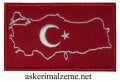 Türkiye Haritası Bayraklı Arması, Patch, Peç Cırtlı Model 1
