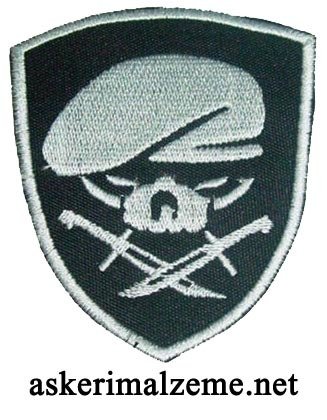 Komando Kurt Çekmaster Bere Kol Arması Beyaz Nakış İşleme Patch, Peç Model