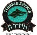 Kurt Başlı ''TENGRİ BİZMENEN TÜRK'' Yazılı Siyah Turkuaz Renk Arma Patch,  Peç Model