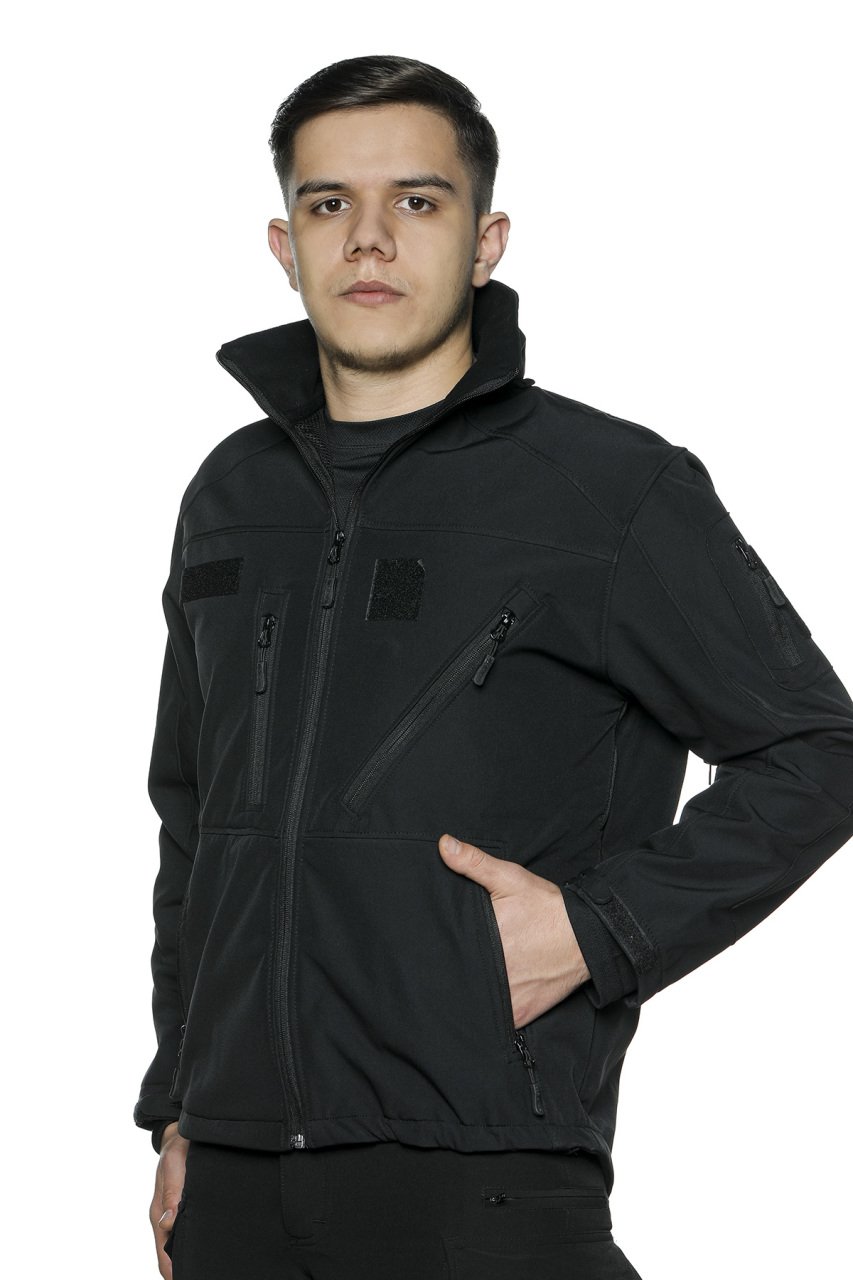 SS Çapraz Cepli Askeri Tactical Softshell Polar Mont Siyah