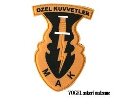 3D Silikon MAK Özel Kuvvetler Arması Patch, Peç Model