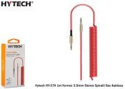 HYTECH HY-X74 1m Siyah/beyaz/kırmızı 3.5mm STEREO SPİRALLİ SES KABLOSU