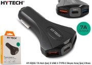 HYTECH HY-XQ55 7A HIZLI ŞARJ 2 USB 1 TYPE-C ARAÇ ŞARJ CİHAZI