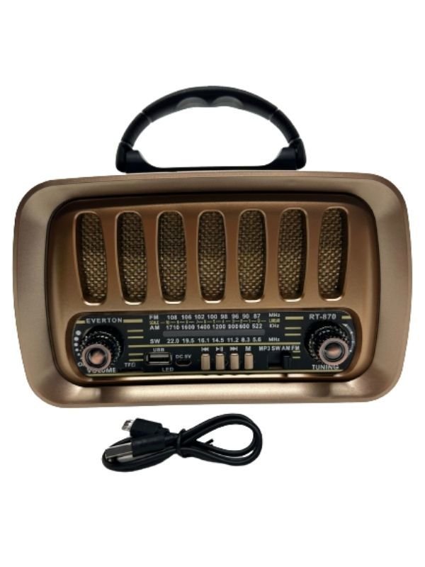 Everton RT-870 Nostalji Müzik Kutusu, Bluetooth, Usb/Sd/Aux/Fm 3 Band Radyo TWS