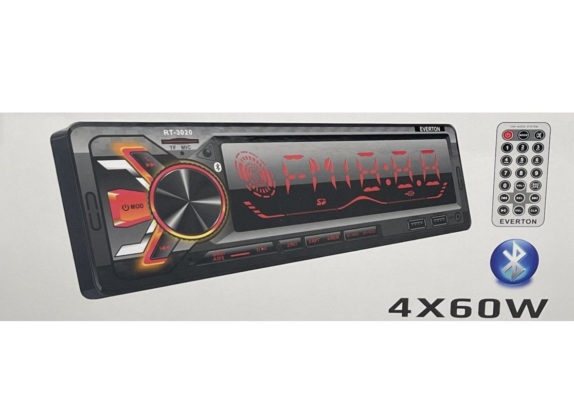 Everton RT-3020 ÇİFT USB'li USB-SD-FM-AUX- Bluetooth Oto Teyp 4x60 Watt