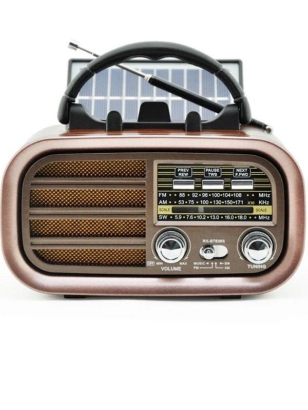 RT-877 Orta Boy Solar Güneş Enerjili Bluetooth, Nostalji ,Band Radyo ,usb, sd mp3 player