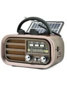 RT-877 Orta Boy Solar Güneş Enerjili Bluetooth, Nostalji ,Band Radyo ,usb, sd mp3 player