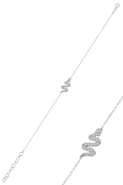 Gümüş rodyumlu zirkon taşlı gümüş yılan üçlü set SGTL10595RODAJ