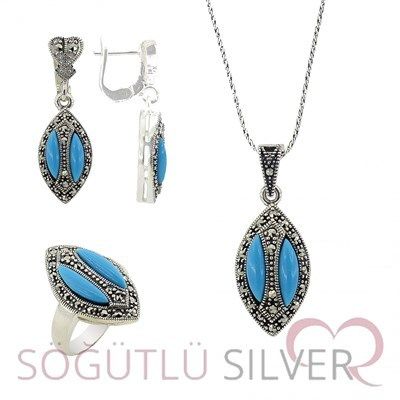 firuze ve markazit üçlü set set8132