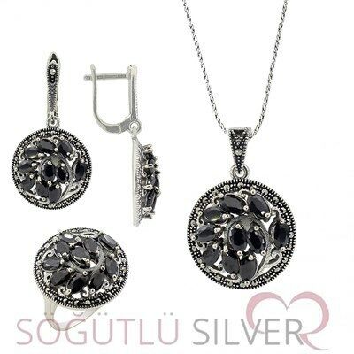 markazit ve onix taşlı üçlü set set8128