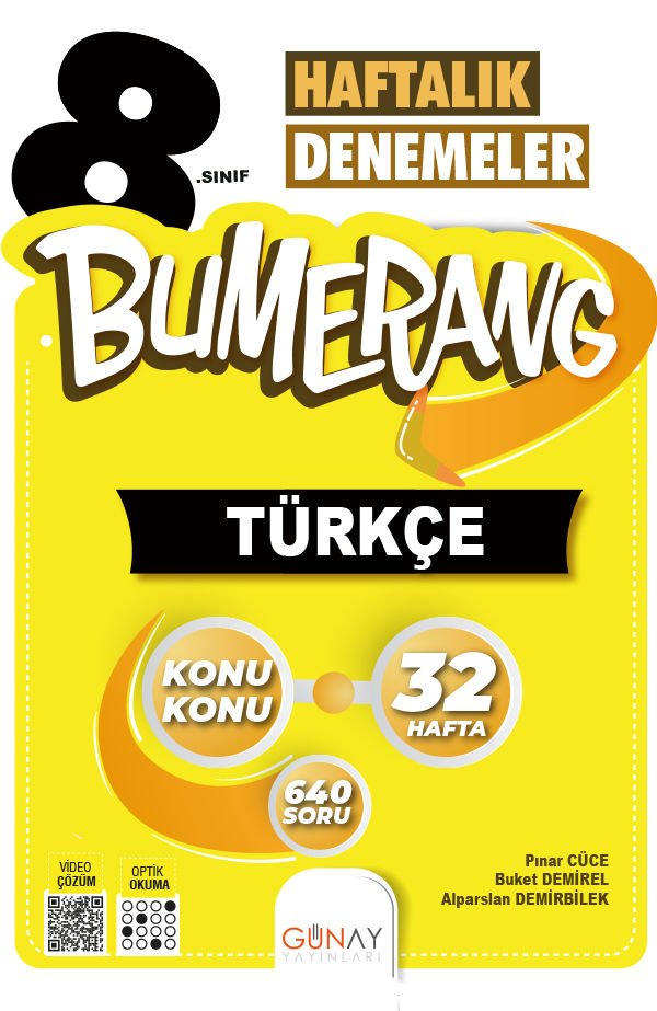 Günay 8.Sınıf LGS Bumerang Haftalık Denemeler Türkçe - Güncel