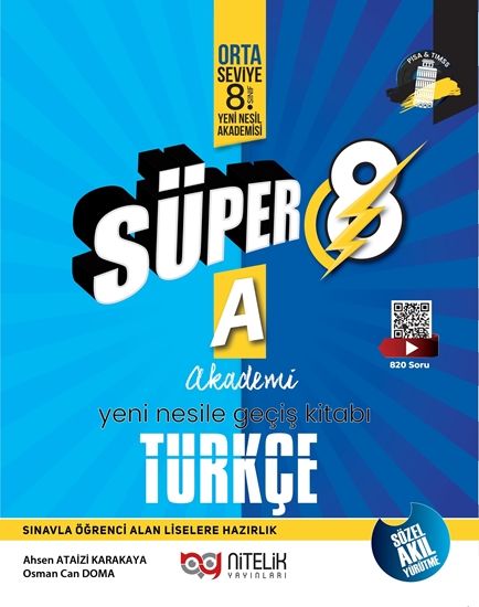 Nitelik 8.Sınıf LGS Süper A - Türkçe Soru Bankası - Yeni