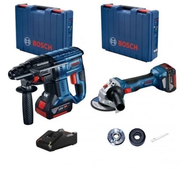 Bosch Gbh 180 Li ve Gws 180 Li Akülü Kırıcı Delici ve Taşlama Seti 2x4 A