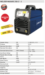 Welder Maxiarc 250 LT-3 Inverter Kaynak Makinası