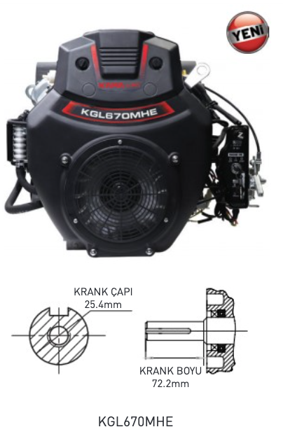 Kama By Reis KGL670MHE Benzinli Motor (22 Hp) Marşlı