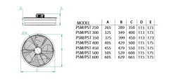 Fanexfan PSM 250 Aksiyal Sanayi Aspiratör (Monofaze) 250 mm