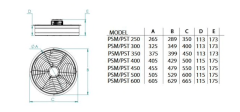 Fanexfan PSM 350 Aksiyal Sanayi Aspiratör (Monofaze) 350mm