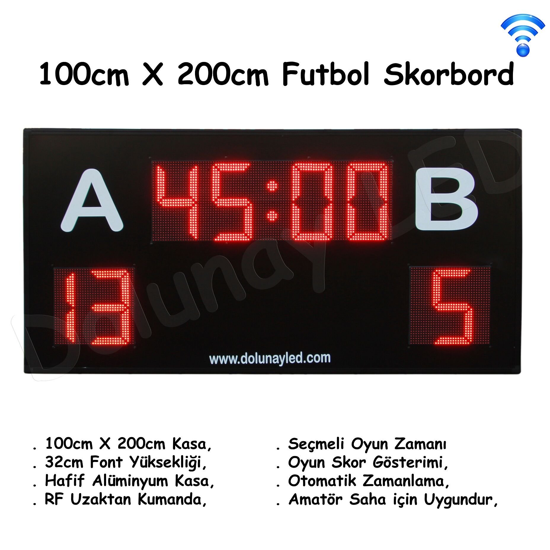 Amatör Saha Futbol Skorbord 200cm x 100cm