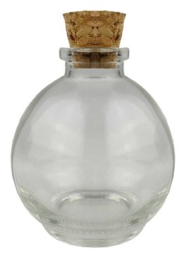 Mantar tıpalı top küre cam şişe ( 35cc )