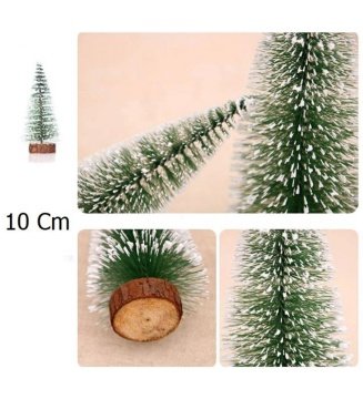 10 cm Mini Masaüstü Karlı Yılbaşı Çam Ağacı
