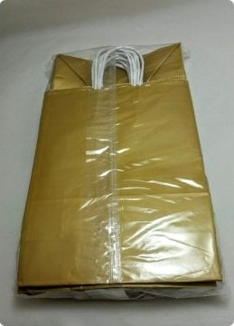 25 Li 18x24 cm Düz Gold Kağıt Çanta-Poşet