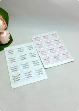 3 Cm Hoşgeldin Bebeğim Yazılı Sticker / Etiket Pakedi