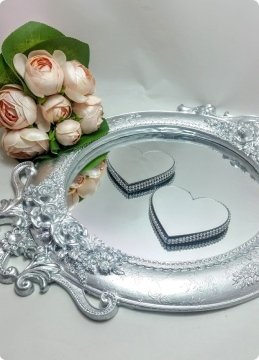 Polyester Aynalı Tepsi / Supla Gümüş