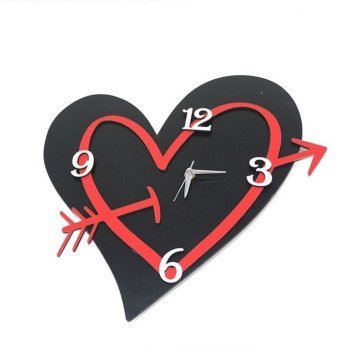 3 Katlı Kalp Duvar Saati