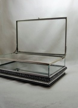 30x20x10 cm Altı Ahşap Aynalı, Metal kenarlı Kapaklı Kız isteme / çikolata Kutusu