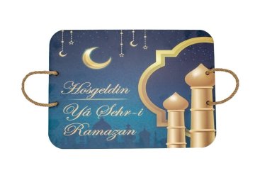 Hoşgeldin Ya Şehr-i Ramazan Ahşap Tepsi (35x25)