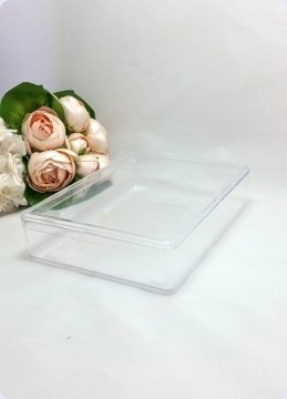 24 Lü Mika Pleksi Dikdörtgen Kristal 3.No Sığ Yasin Kutusu 14.5x20x4 Cm